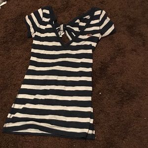 Hollister Blue Stripped Short Sleeve Top